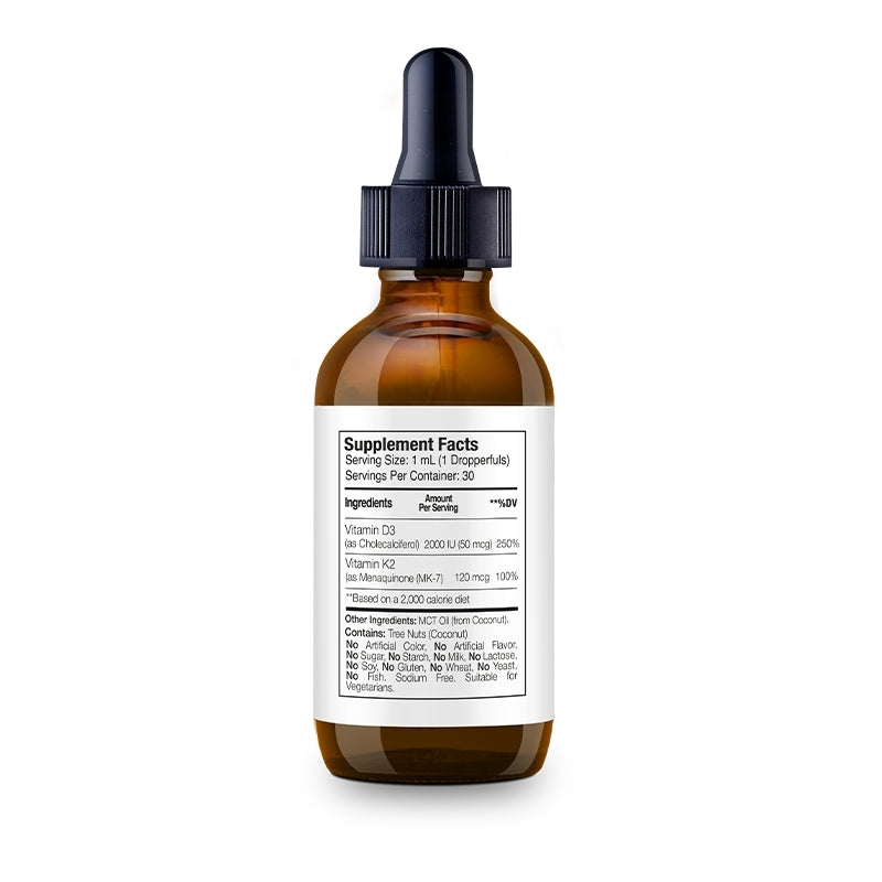 Vitamin D3+K2+MCT Oil - Esencial para Huesos Fuertes e Inmunidad